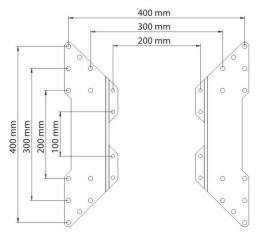 Kromax ADAPTER-400 black, Кр. стал. наст. для TV 20"-65", max 40 кг, max VESA 400x400 мм. 90374
