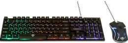 Проводной игровой набор KMG-2305U BLACK Nakatomi Gaming - клавиатура опт. мышь с RGB подсветкой