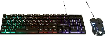 Проводной игровой набор KMG-2305U BLACK Nakatomi Gaming - клавиатура опт. мышь с RGB подсветкой