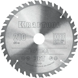 Диск пильный по дереву Optima 210x30 мм, 36Т KRAFTOOL 36951-210-30