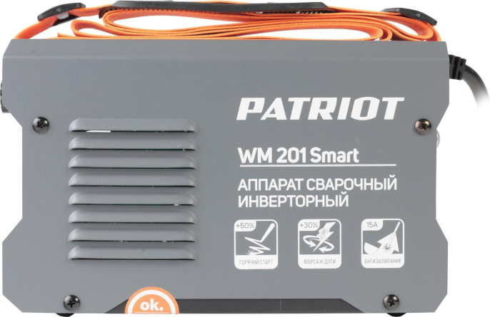 Сварочный аппарат Patriot WM 201 Smart инвертор ММА 8.3кВт 605302137