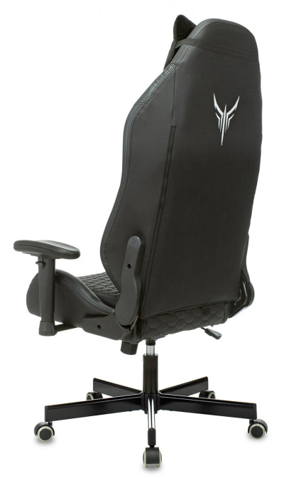 Кресло игровое Knight Neon черный соты экокожа с подголов. крестов. металл (KNIGHT NEON CARBON)