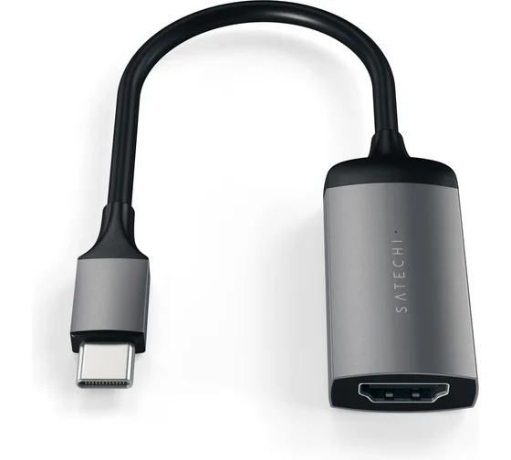 Адаптер Satechi Type-C to HDMI 4K 60HZ. Поддержка 4K/60Hz. Материал корпуса алюминий. Цвет серый космос.