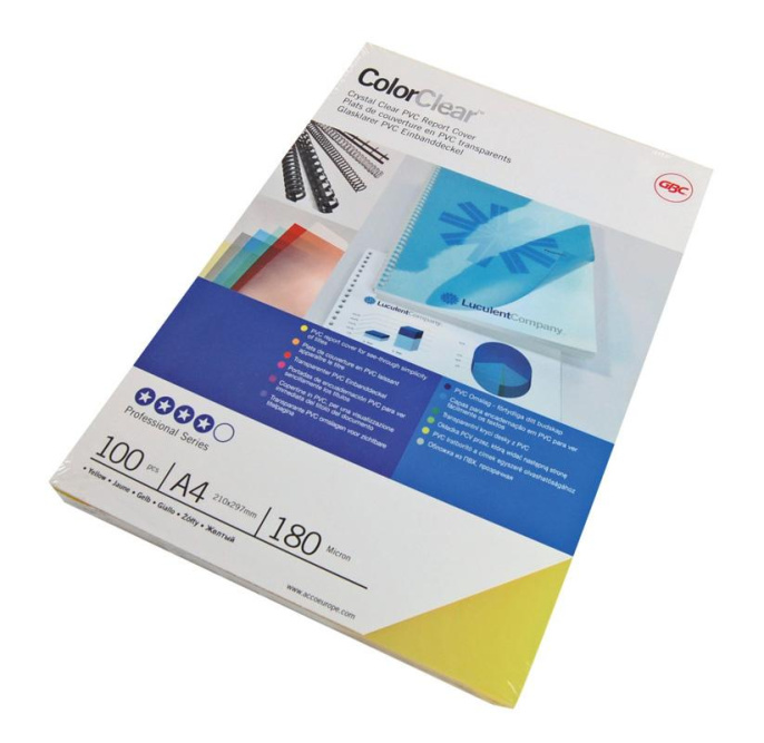 Обложка GBC ColorClear,  A4,  180мкм,  100,  дымчатый
