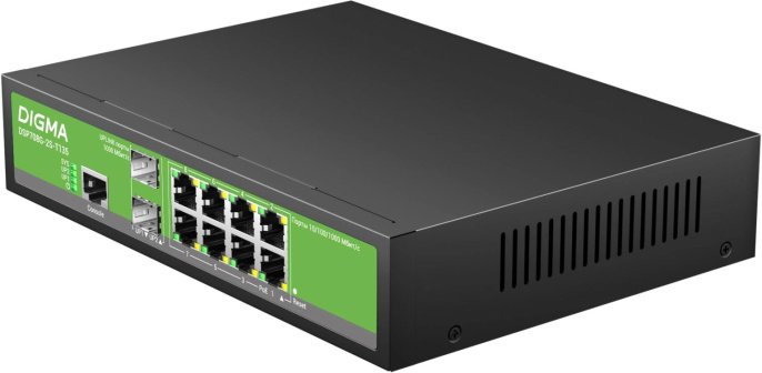 Коммутатор Digma DSP708G-2S-T135, управляемый