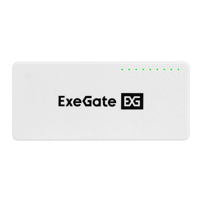 Коммутатор неуправляемый ExeGate EDES-1008C (8-портовый UTP 10/100Mbps, с функцией энергосбережения (Green Ethernet Technology), настольный/настенный) EX298686RUS