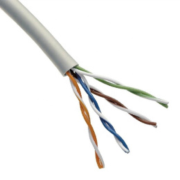 Rexant 02-0005 Кабель витая пара U/UTP, CAT 5e, PVC, 4х2х0,52 мм, 24AWG, INDOOR, SOLID, серый, 305 м PRO