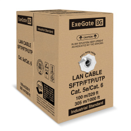 Кабель ExeGate Special UTP4-C5e-CCA-S24-IN-PVC-GY-100 UTP 4 пары кат.5e CCA, 0.48мм 24AWG , 100м, серый, PVC EX301085RUS