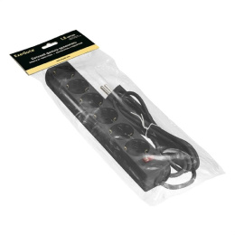 Сетевой фильтр ExeGate SP-6-1.8B 6 евророзетки с заземлением, 1.8м, защита от перегрузки, выключатель с подсветкой, черный EX119391RUS