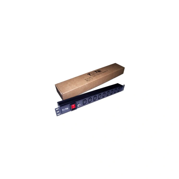 Блок розеток 19 9 шт. C13, 10A 250V, без шнура питания TWT-PDU19-10A9C3