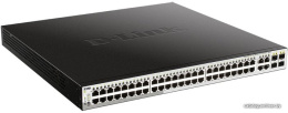Коммутатор D-Link DGS-1210-52MP/FL1A (L2) 52x1Гбит/с 4xКомбо(1000BASE-T/SFP) 48PoE+ 370W управляемый