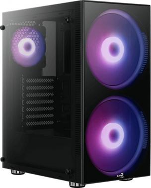 Корпус ATX Aerocool Python-G-BK-v1, Midi-Tower, без БП, черный