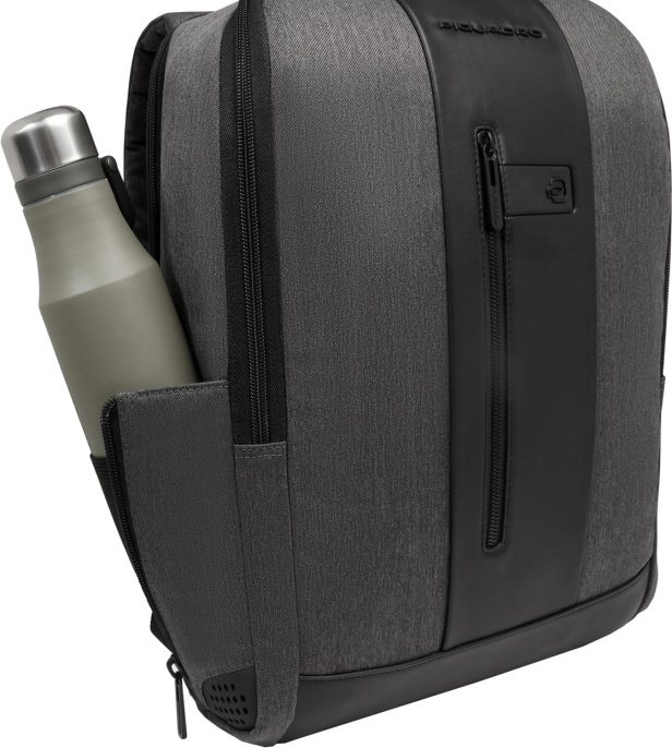 Рюкзак мужской Piquadro Brief2 CA4818BR2/GRN серый/черный нейлон/натур.кожа