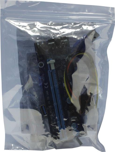 KS-is KS-346 Адаптер PCI-Ex1 M -- PCI-Ex16 F райзер с питанием Molex