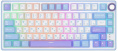 Клавиатура Royal Kludge R75 Taro Milk (белый, фиолетовый, голубой, проводная USB, подсветка RGB, горячая замена клавиш Hot Swap, K серебрянные switch)