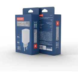 Rexant 18-2210 Сетевое зарядное устройство с двумя портами USB-C + USB-C, 20Вт