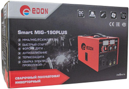 Сварочный полуавтомат Edon Smart MIG-190 Plus С инвертор MIG-MAG/FCAW/MMA/Lift TIG 8.4кВт (39983)