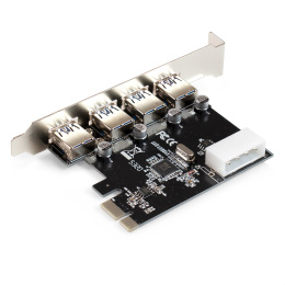 Контроллер ExeGate EXE-314 v2.0 (PCI-E x1 v2.0, 4*USB3.0 ext., разъем доп.питания Molex, VIA Labs Chipset VL805) EX298943RUS