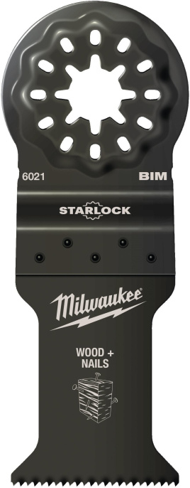 Полотно для мультитула Milwaukee 48906021 35x42мм биметаллическое, крепление Starlock, для древесины с гвоздями