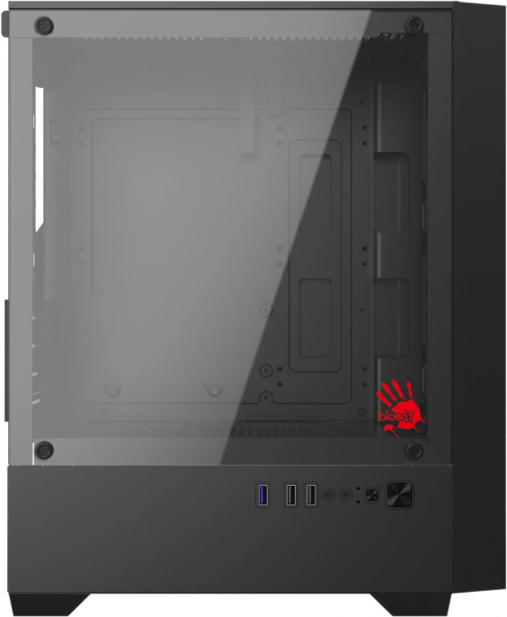 Корпус mATX BLOODY CC-123, Mini-Tower, без БП, черный [cc-123-bk]