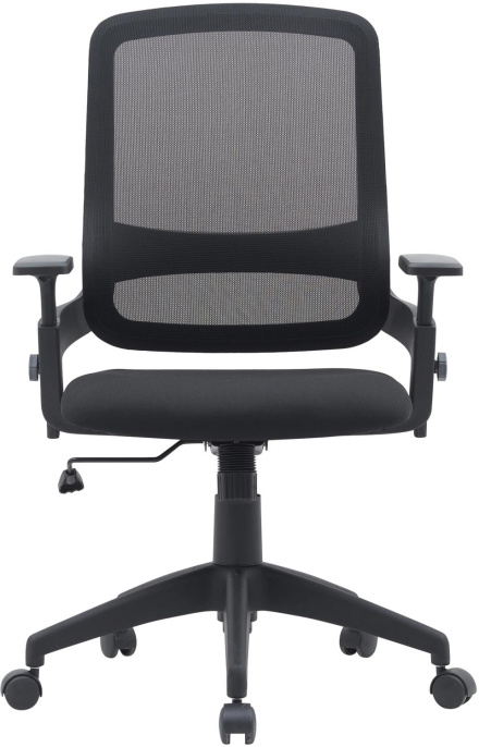 Кресло Cactus CS-MC313-BK, сетка/ткань, до 100кг, топ-ган, регулируемые 1D подлокотники,  черный