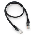 Патч-корд UTP Cablexpert PP12-0.5M/BK кат.5e, 0.5м, литой, многожильный черный {500}