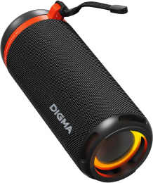 Колонка портативная Digma D-PS1521, 16Вт, черный [ps1521b]