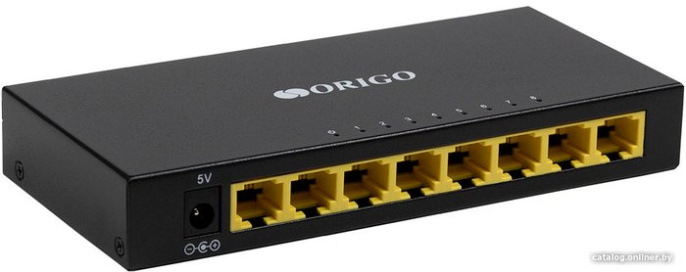 Неуправляемый коммутатор Origo OS1208/A1A настольный, матрица 1.6 Гбит/с, 1.19 Mpps, 8x100Mbit