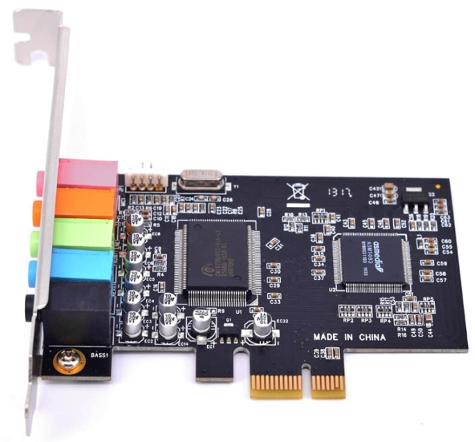 Звуковая карта C-Media CM I8738-LX 5.1 Bulk внутренняя,частота дискретизации: 44.1 кГц, цифроаналоговое преобразование: 16 бит, PCIe, 5.1