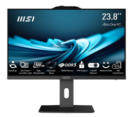 Моноблок MSI Pro AP242P 14M-670XRU 23.8" Full HD i3 14100 (3.5) 8Gb SSD512Gb UHDG 730 без ОС GbitEth WiFi BT 120W клавиатура мышь Cam черный 1920x1080