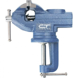 СИБРТЕХ Тиски слесарные, настольные, поворотные, ширина рабочих губок 65мм, наковальня [18672]