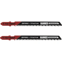 Пилка Flex 204-105 JG WD T101BRF (2 шт; 74 мм; шаг 2.5 мм; BiM) для лобзика Hammer 30569