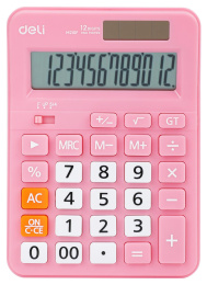 Калькулятор Deli EM210FPINK, 12-разрядный, розовый