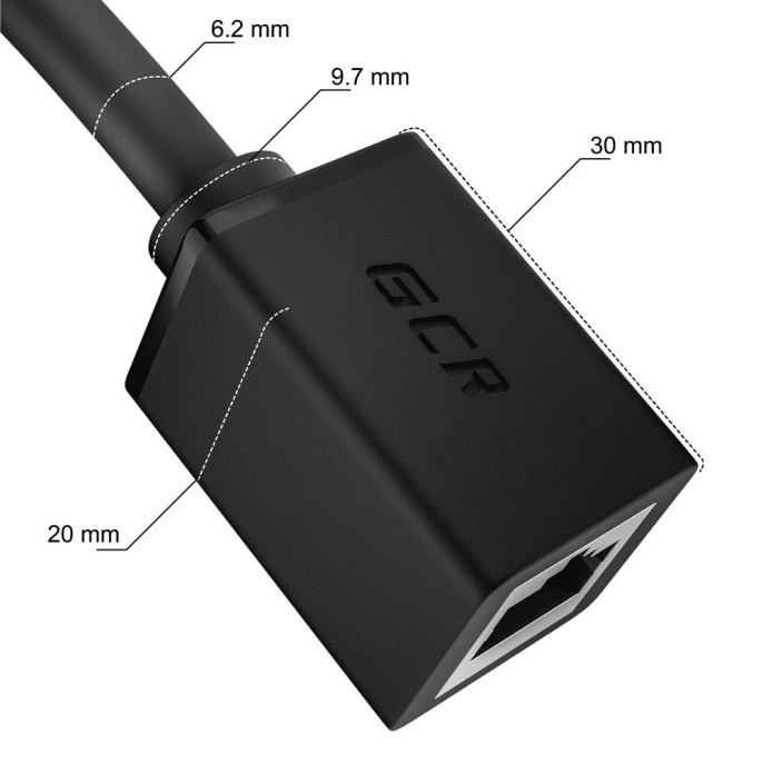 GCR Удлинитель патч-корда прямой 3.0m, UTP медь, кат.6, 24 AWG, ethernet high speed 10 Гбит/с, RJ45, GCR-52651 Greenconnect