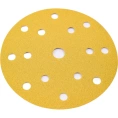 Диск абразивный с липучкой Sandpaper (yellow) 150 мм, 15 отверстий, P100, 5 шт BRUSHTEX 150Y15-100
