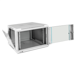 Шкаф телекоммуникационный 19" настенный 6U ExeGate EC-WM-6U.450.G.GREY (19”, 6U, 600x450x370mm (ШхГхВ), передняя дверь закаленное стекло, съемные боковые панели, пыле- и влагозащита IP23, светло-серый RAL 7035) EX298599RUS
