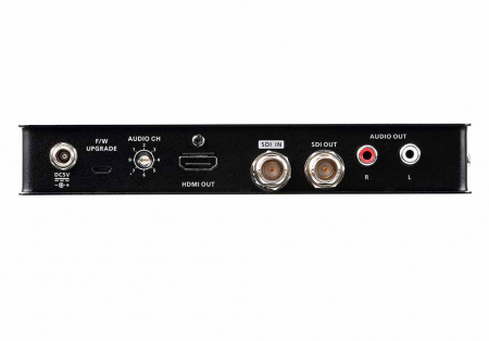 ATEN VC486-AT-G Конвертер, 3G/6G/12G/HD-SDI HDMI+AUDIO, BNC HDMI+BNC+2xRCA, Female, DC 5V, макс.разр.HDMI 3840x2160 60Hz;SDi 4K DCI 25p;частота верт.развертки до 60Гц;выбор EDID для звука