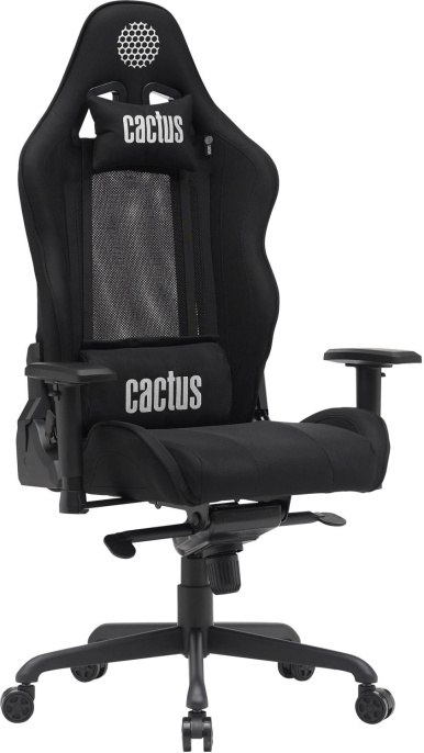 Кресло Cactus CS-CHR-MC04-BBK, ткань, до 150кг, регулируемые 2D подлокотники,  черный