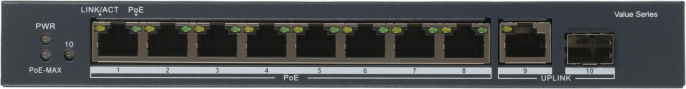 Коммутатор Hikvision DS-3E0510P-E/M B 9x1Гбит/с 1SFP 8PoE 58W неуправляемый (DS-3E0510P-E/M(B))