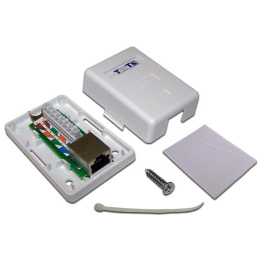 Розетка Lanmaster (TWT-SM1-45/S6-WH) настен.RJ45 1 кат.6 STP бел.