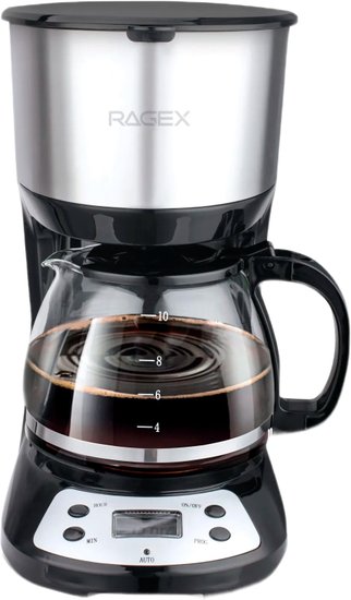Капельная кофеварка RAGEX R405, 1.25л, 750Вт, цвет: 000 (черная)