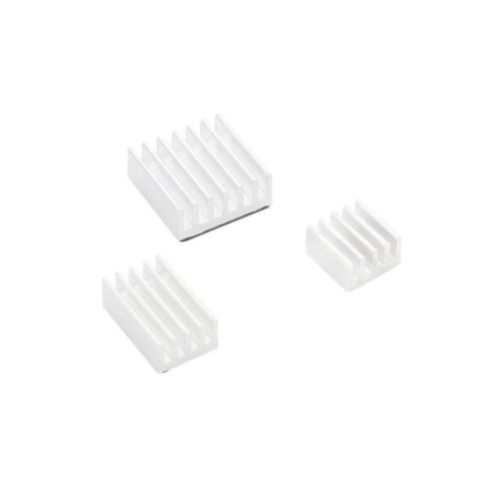 Набор радиаторов ACD RA536 White 3 in 1 Heat Sink Set Aluminum 15x10x5мм, 14x14x6мм и 8.8x8.8x5мм for Raspberry Pi 4B комплект из 3шт