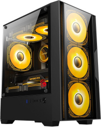 Корпус mATX BLOODY CC-123, Mini-Tower, без БП, черный [cc-123-bk]