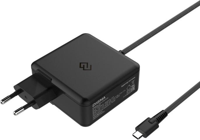 Адаптер питания Digma DM-U100-GAN, 5 - 20 В, 5A, 100Вт, черный