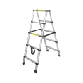 Телескопическая алюминиевая двухсекционная лестница-стремянка Forsage 1.4+1.4 м, 5+5 ступеней F-UP140-2