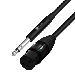 Кабель микрофонный jack 6,35mm / XLR GCR Кабель 1.5m микрофонный stereo jack 6,35mm / XLR, M/F, черный, AL case черный, GCR-53357