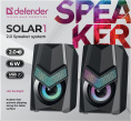 Колонки 2.0 Defender Solar 1 6Вт, подсветка, питание от USB 65401