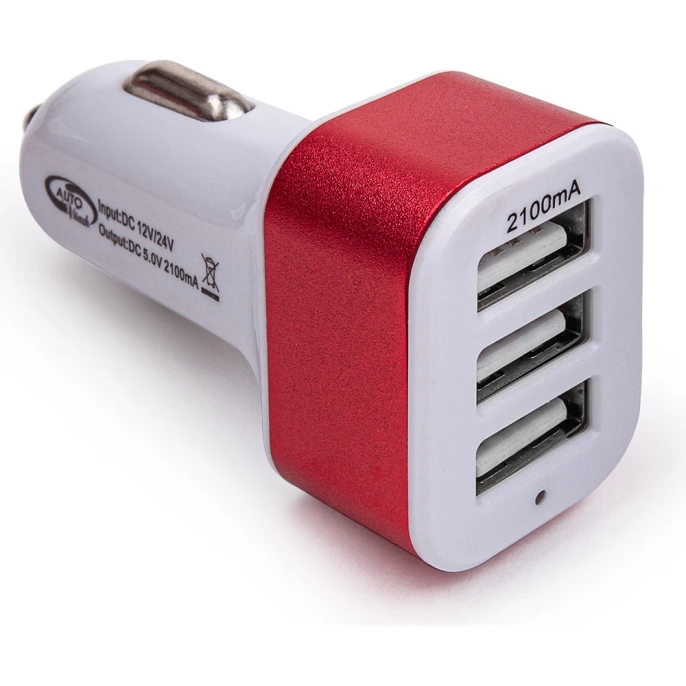 Разветвитель прикуривателя - зарядное устройство 3 USB 2.1А /12/24V/ AUTOVIRAZH AV-4029