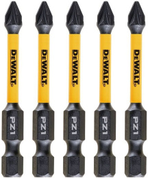 Бита DeWalt DT7390T-QZ (тип биты: односторонняя, тип шлица: крест PZ1, тип хвостовика: шестигранный (HEX), диаметр хвостовика: 6.35мм, материал изготовления: инструментальная сталь, 5шт в упаковке)