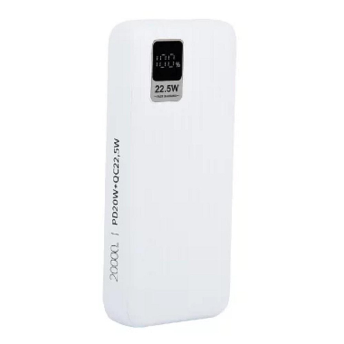 Perfeo Powerbank WATERFALL 20000 mAh/LED дисплей/PD + QC 3.0/Type-C/2 USB/Выход: 5A, max 22.5WWhite PF_E1470